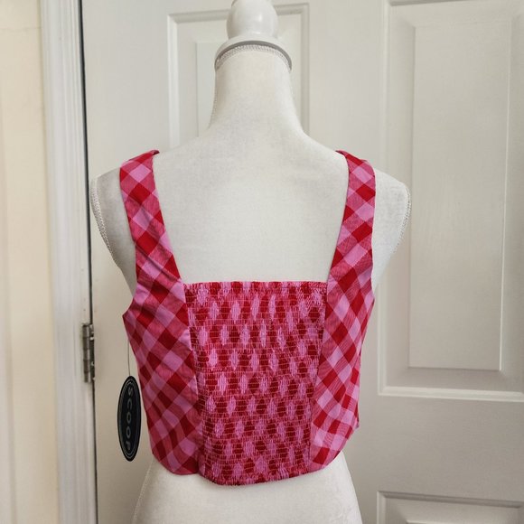 NWT Scoop Women's Square Neck Fitted Poplin Crop Top Size S - Picture 3 of 10